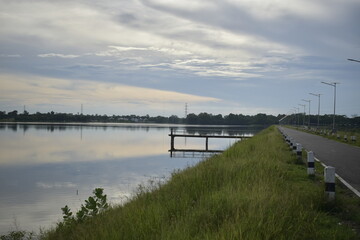 wooden bridge over lake