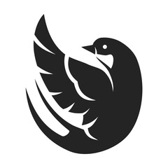 Swallow bird logo template Isolated. Brand Identity. Icon Abstract Vector graphic