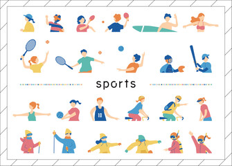 スポーツシーン人物素材集	 - obrazy, fototapety, plakaty