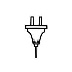 electric plug vector illustration out line art isolated on white background