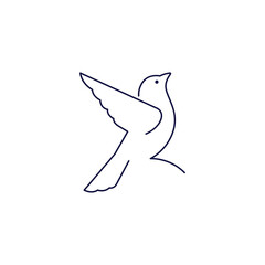 dove fly minimalist beauty logo design graphic vector