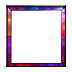 colorful stained glass picture frame,PNG