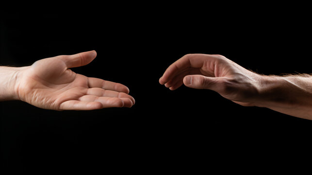 Two Hands Reaching Out To Each Other