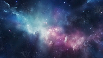 Space background with realistic nebula and shining stars. Colorful cosmos with stardust and milky...