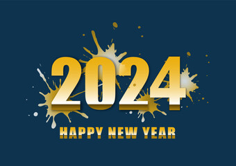 Happy new year 2024 with text design