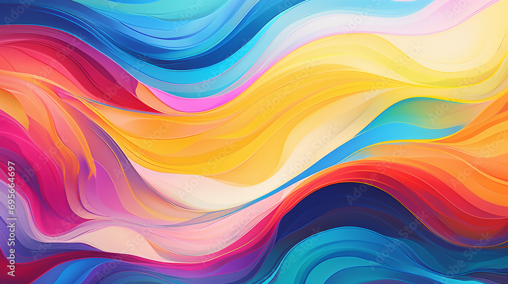 Aufkleber rainbow a vibrant and dynamic horizontal abstract wave background