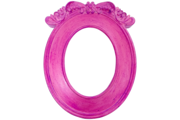 Beautiful pink oval ikea floral pattern frame, pink oval png background old frame, photo concept idea, cross view.