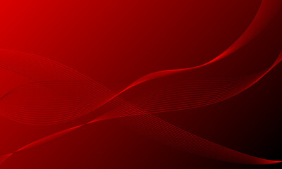 red smooth lines wave curves with soft gradient background