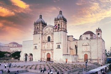 Cathedral in Mexico at sundown