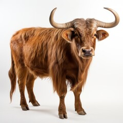 A Majestic Brown Cow with Long Horns