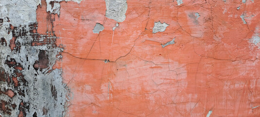 peeling orange paint on the walls