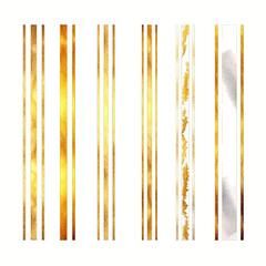 set of golden border watercolor