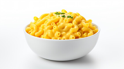 a bowl of macaroni and cheese with parsley