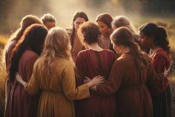a group of girls gathered in a huddle