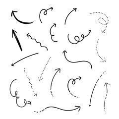 set of line icons, curved lines, scribbled directional lines, business black line icons
