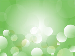 空にシャボン玉が浮かぶイメージの爽やかな水玉模様はいけ素材_緑色