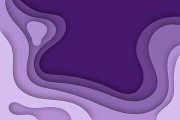 Paper cut background with purple color, wave abstract wallpaper webside template