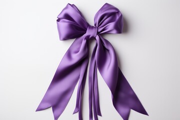 purple ribbon tied in a knot