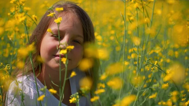 Girl in a yellow field