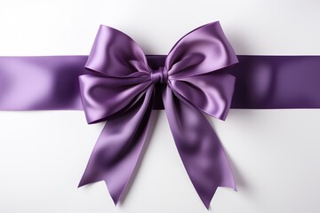 purple ribbon tied in a knot