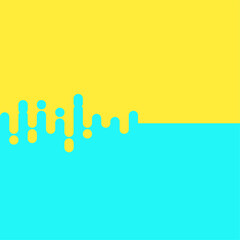 Abstract mustard yellow Rounded Lines Halftone Transition Illustration Background. Abstract melted geometric halftone lines transition pattern of yellow and light blue colors.