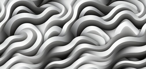 Black and white stripe waves pattern background by Ai generate.