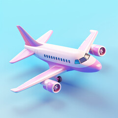 Cute 3d cartoon airplane model
