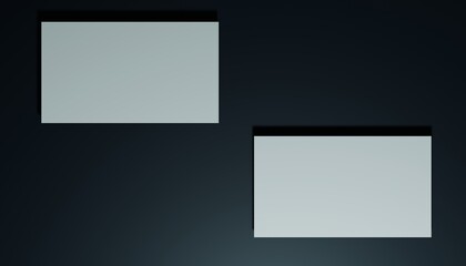 Fototapeta na wymiar black white paper for 3d mockup of business card or logo design, 3d background for mockup, blue and white color, 3d render