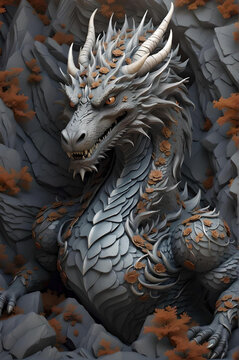 Amazing Detailed Dragon Illustration Render