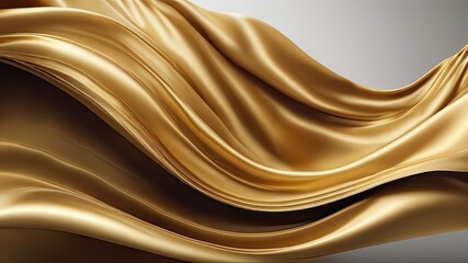 Gold wavy satin background, abstract texture