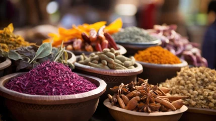 Foto auf Acrylglas Zanzibar's Spice Market: A Vibrant Display of Exotic Aromas and Colors.   © Mr. Bolota