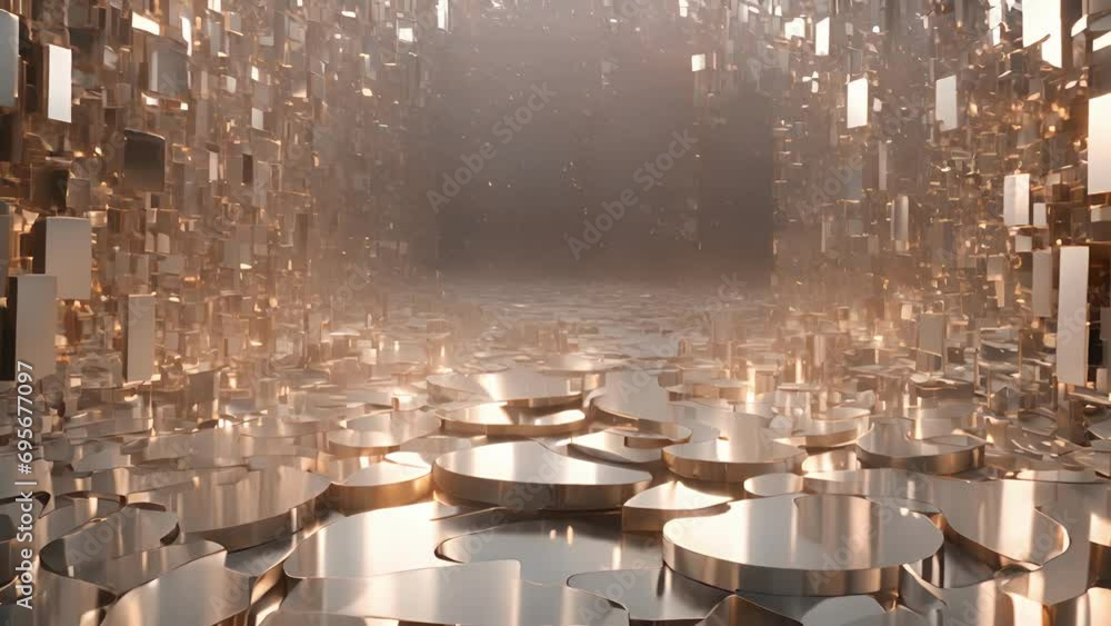 Poster approach mood mosaic, feel like walking through maze mirror shards, each reflecting different mood. 