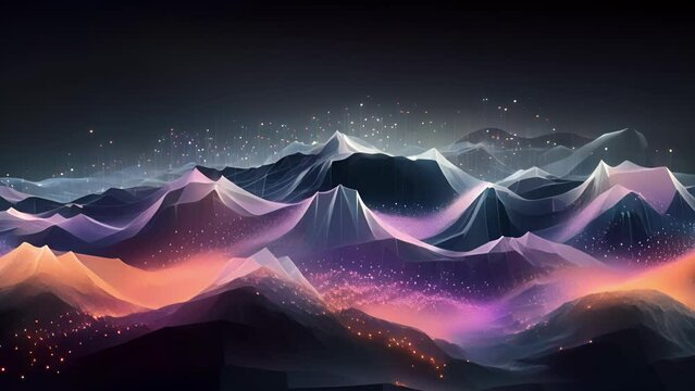 A virtual landscape of data mountains and valleys, revealing the terrain of information necessary for AGI to navigate and understand the world.