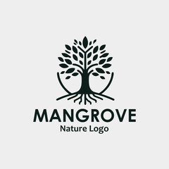 Mangrove minimalist logo design inspiration template