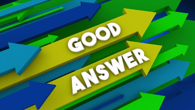 Good Answer Arrows Up Great Response to Question Best Feedback 3d Animation