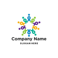 Vector community logo design with modern creative style