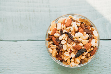 almonds in a glass bowl