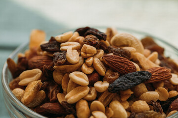 Good morning. Food. Nuts bowl. Fruit. Dessert. Diet. Natural. 