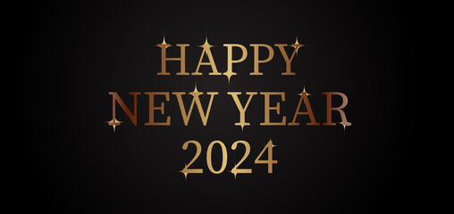 Fototapeta na wymiar Happy 2024 New Year Beautiful Text Design illustration