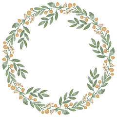 Fototapeta na wymiar Illustration of flower wreath for invitation,wedding.