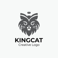 Cat minimalist logo design inspiration template