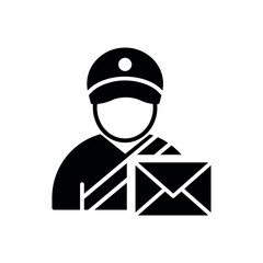 Postman icon vector illustration. Mailman on isolated background. Letter sign concept.
