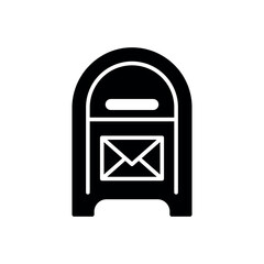 Street mail box icon vector illustration. Postbox center on isolated background. City street mailbox sign concept.