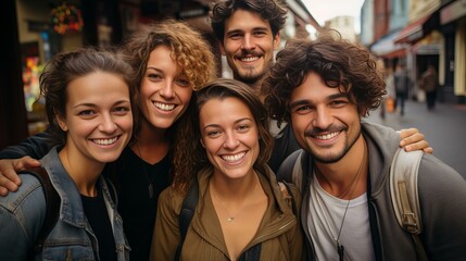 Obraz premium 皆で写真を撮る