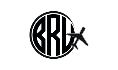 BRU three initial letter circle tour & travel agency logo design vector template. hajj umrah agency, abstract, wordmark, business, monogram, minimalist, brand, company, flat, tourism agency, tourist