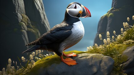 A Puffin animal - Powered by Adobe