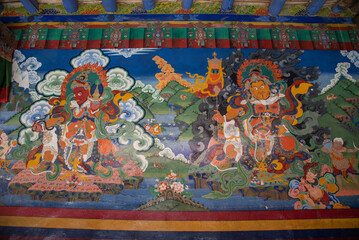 Obraz premium Likir Monastery or Likir Gompa (Klud-kyil) is the most famous landmark in Likir district, Ladakh, India