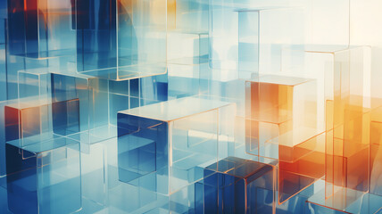 Multiple exposure of modern abstract glass architecture