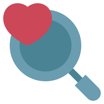 searth find heart love magnifying flat style