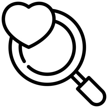 searth find heart love magnifying simple line